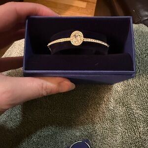 Swarovski Gold Bracelet with Oval Accent